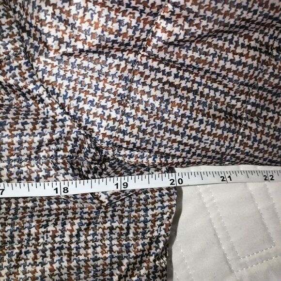 Chillax Herringbone Burgundy & Navy Quilted Zipper Front Hooded Coat Size Small - Picture 14 of 16